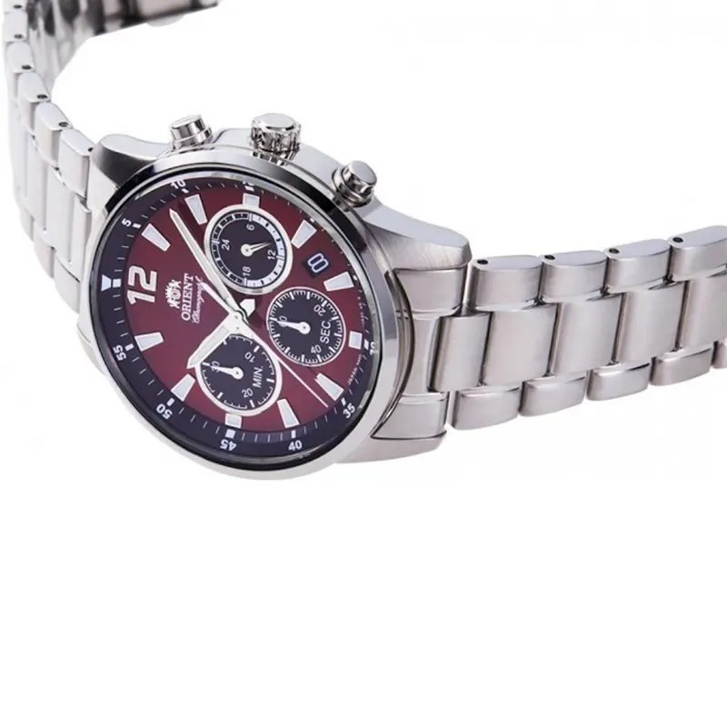 Orient Sports Chronograph Maroon Dial Men's Watch- RA-KV0004R10B